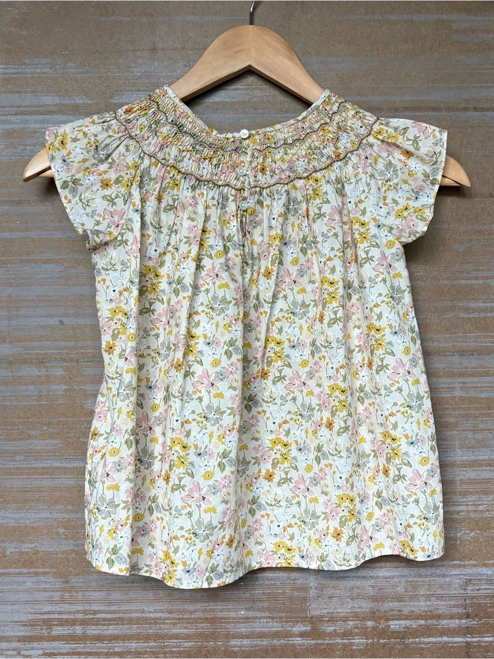 Bonpoint Ella Smocked Floral Top French Preppy Classic Summer Girls 8